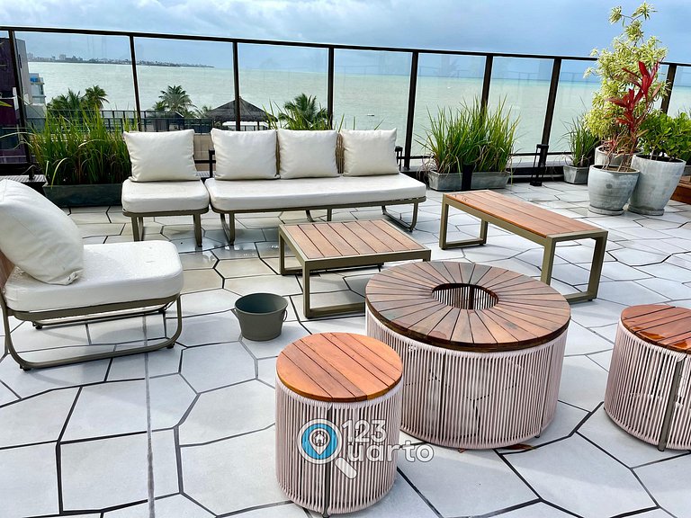 Flat Beira-Mar no Bessa 2 Camas | 123Quarto #GS318