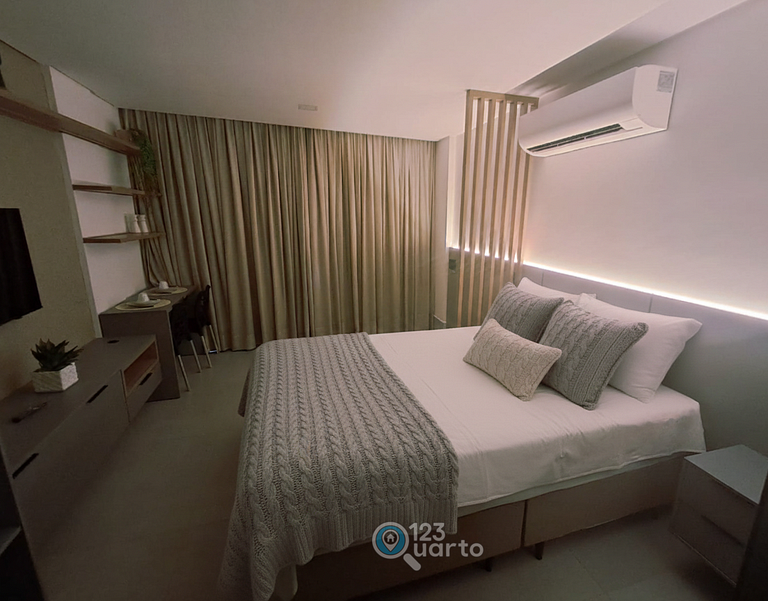 Flat Beira-Mar no Bessa 2 Camas | 123Quarto #GS318