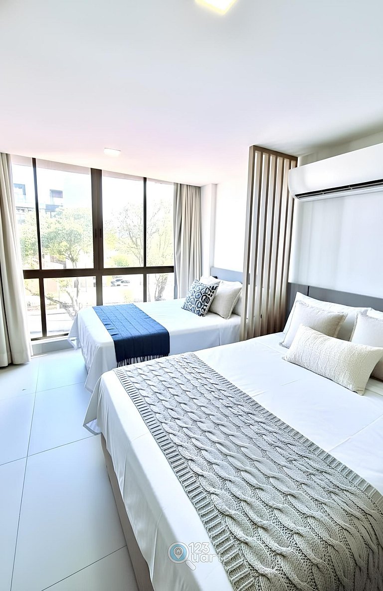 Flat Beira-Mar no Bessa 2 Camas | 123Quarto #GS318