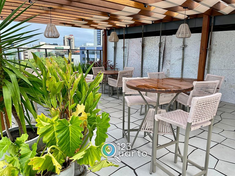 Flat Luxo no Bessa 2 Camas | 123Quarto #GS116