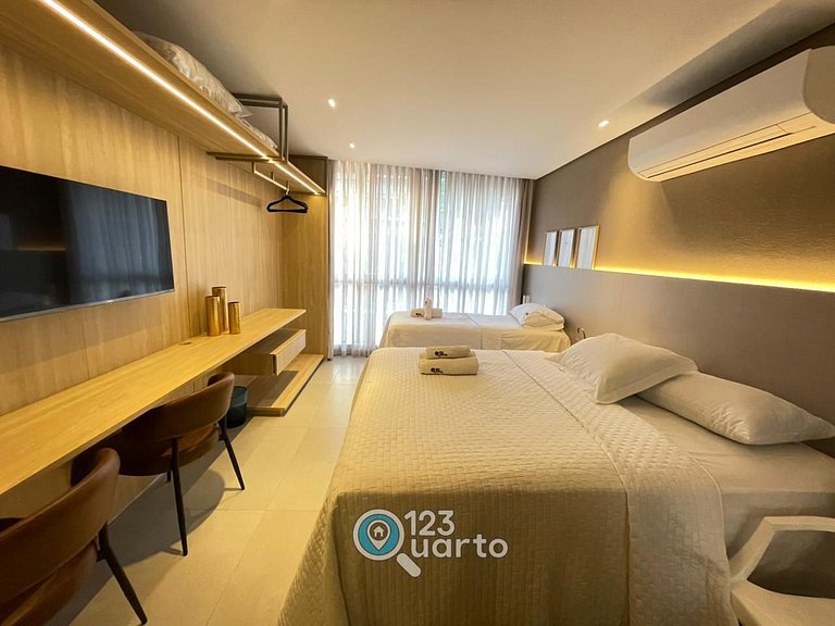 Flat Luxo no Bessa 2 Camas | 123Quarto #GS116