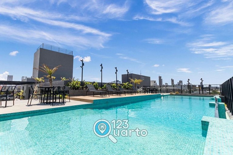 Apto Luxo Com Varanda Vista Mar | 123Quarto #BH207