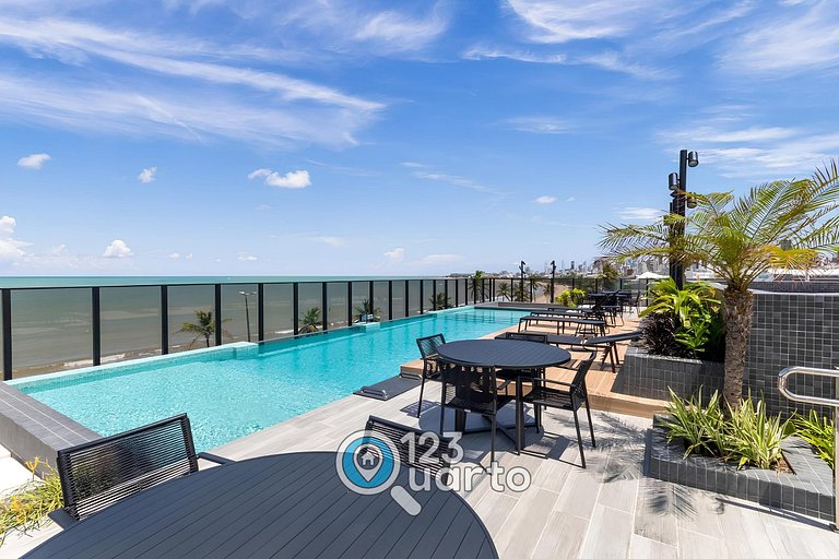 Apto Luxo Com Varanda Vista Mar | 123Quarto #BH207