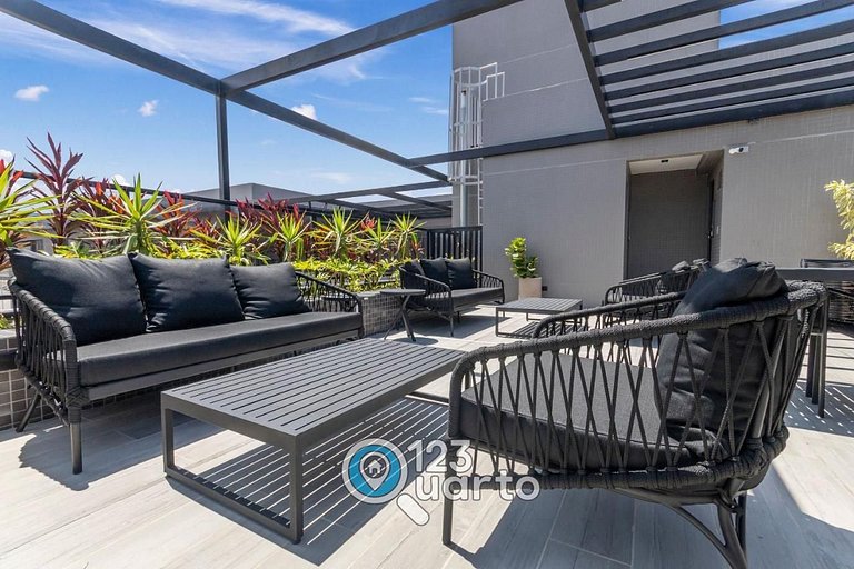 Apto Luxo Com Varanda Vista Mar | 123Quarto #BH207