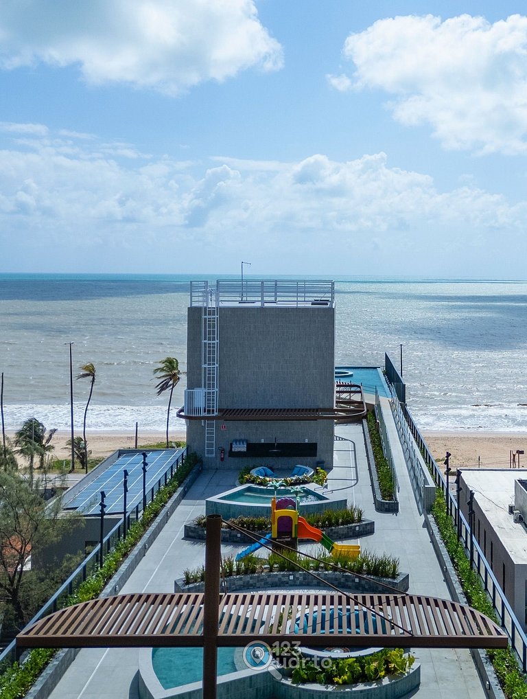Apto Luxo | Vista Mar + Hidro Aquecida no Rooftop