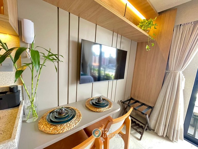 Apto Luxo | Vista Mar + Hidro Aquecida no Rooftop