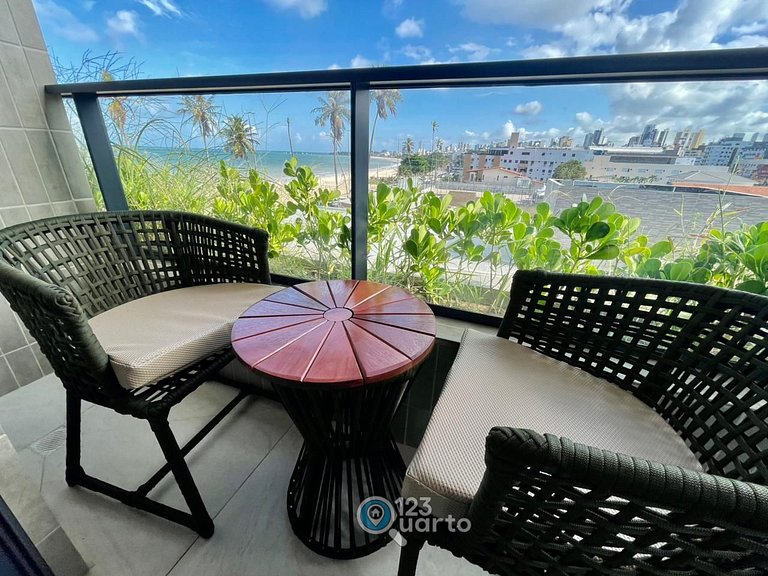 Apto Luxo | Vista Mar + Hidro Aquecida no Rooftop