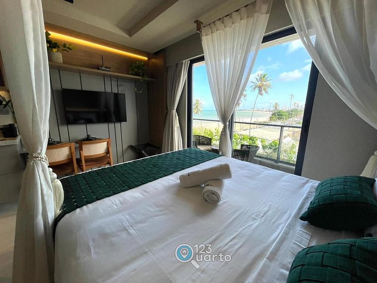 Apto Luxo | Vista Mar + Hidro Aquecida no Rooftop