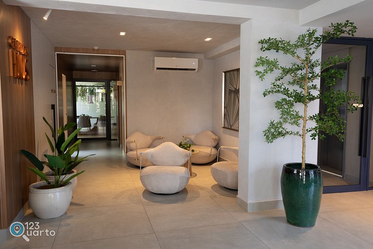 Apto Luxo | Vista Mar + Hidro Aquecida no Rooftop