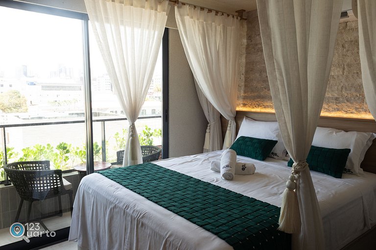 Apto Luxo | Vista Mar + Hidro Aquecida no Rooftop