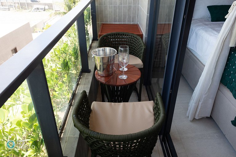 Apto Luxo | Vista Mar + Hidro Aquecida no Rooftop