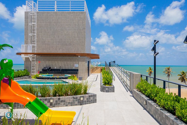 Apto Luxo | Vista Mar + Hidro Aquecida no Rooftop