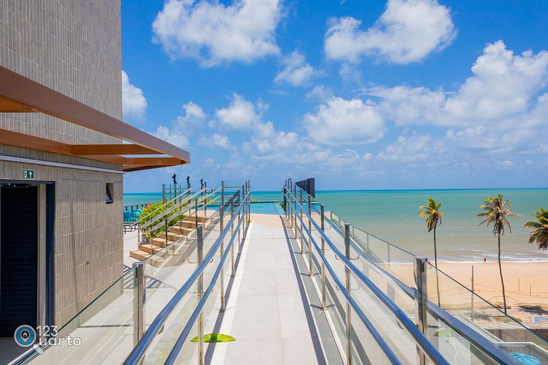 Apto Luxo | Vista Mar + Hidro Aquecida no Rooftop