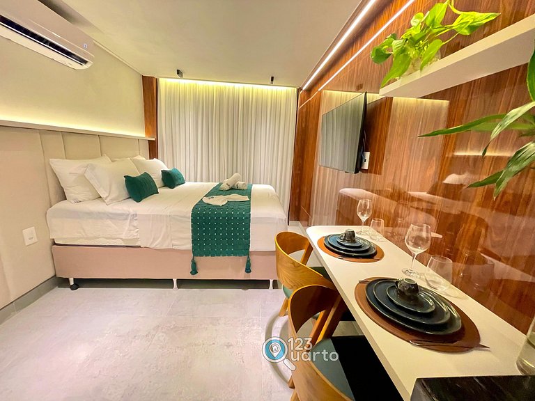 Apto Luxo com Hidro & Piscina no Rooftop #T32C