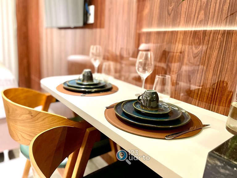 Apto Luxo com Hidro & Piscina no Rooftop #T32C