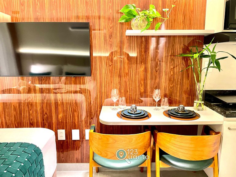 Apto Luxo com Hidro & Piscina no Rooftop #T32C