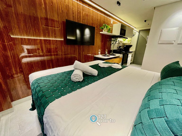 Apto Luxo com Hidro & Piscina no Rooftop #T32C