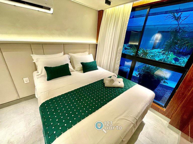 Apto Luxo com Hidro & Piscina no Rooftop #T32C