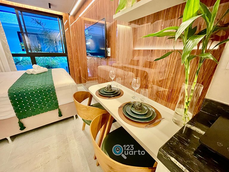 Apto Luxo com Hidro & Piscina no Rooftop #T32C