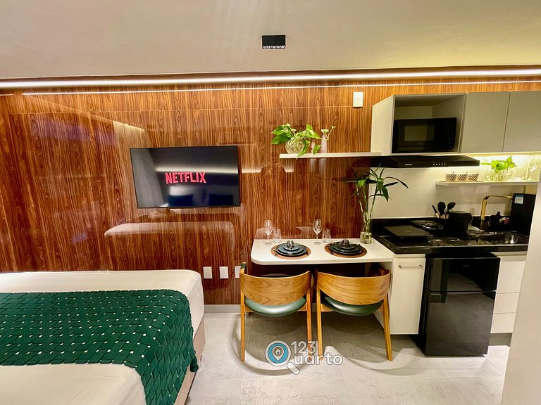 Apto Luxo com Hidro & Piscina no Rooftop #T32C