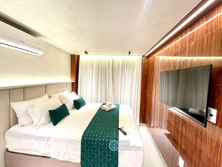 Apto Luxo com Hidro & Piscina no Rooftop #T32C