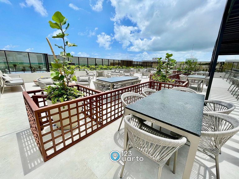 Apto Luxo com Hidro & Piscina no Rooftop #T32C