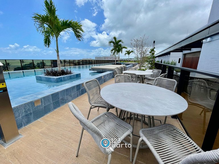 Apto Luxo com Hidro & Piscina no Rooftop #T32C