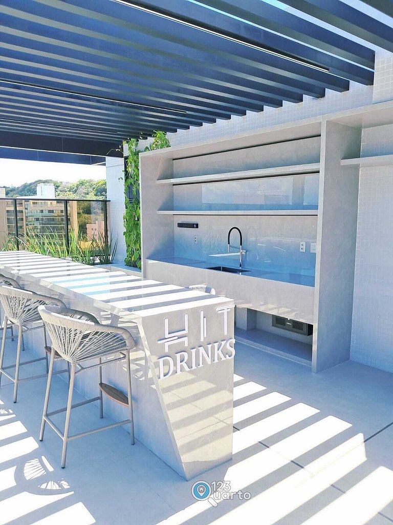 Apto Luxo com Hidro & Piscina no Rooftop #T32C