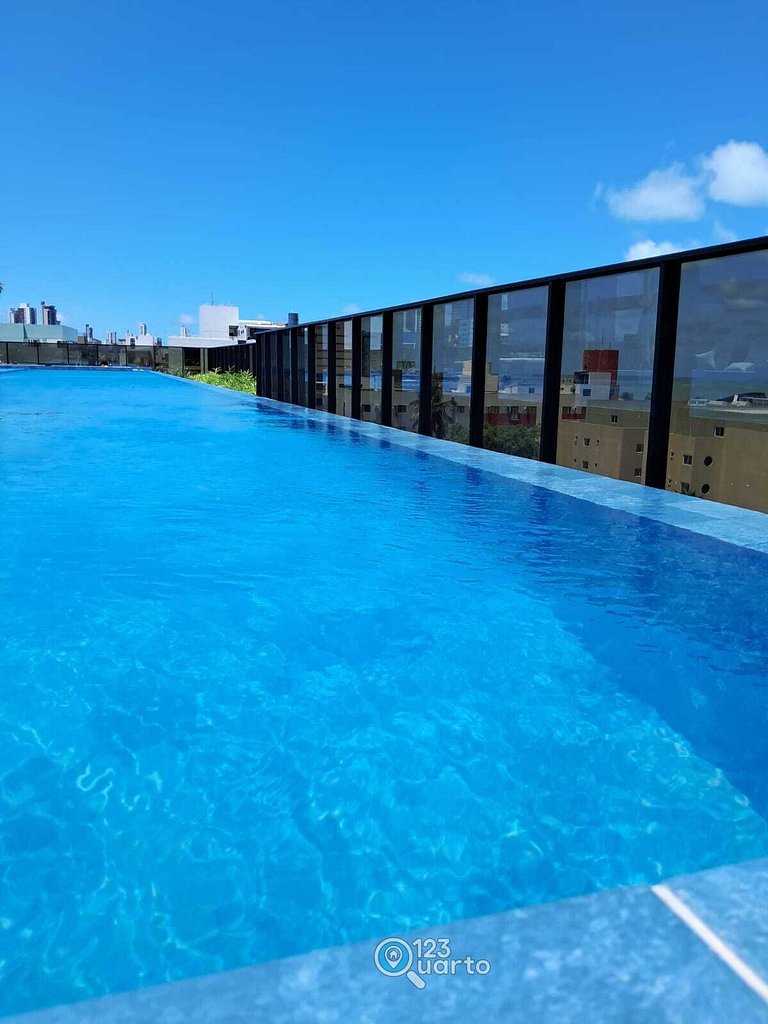 Apto Luxo com Hidro & Piscina no Rooftop #T32C