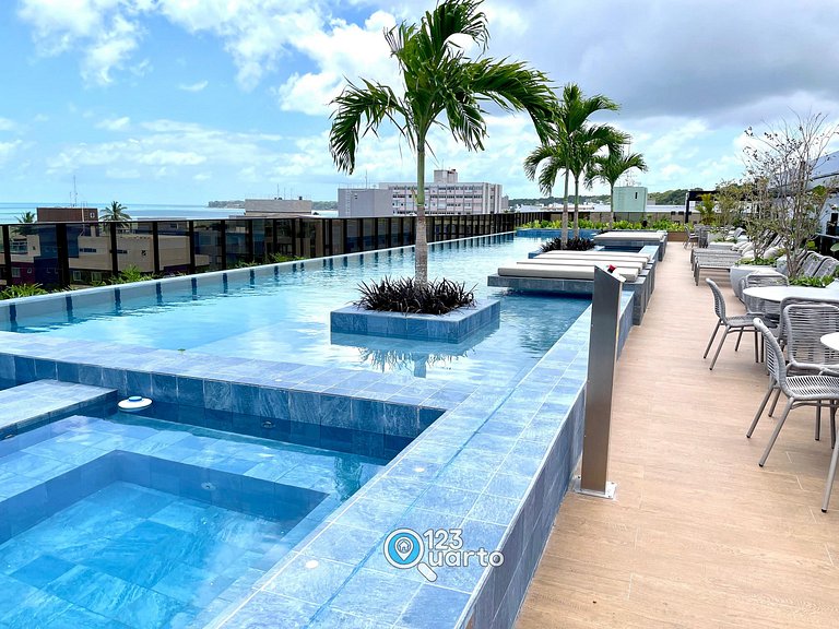 Studio Luxo Com Piscina Na Cobertura #HCB252C