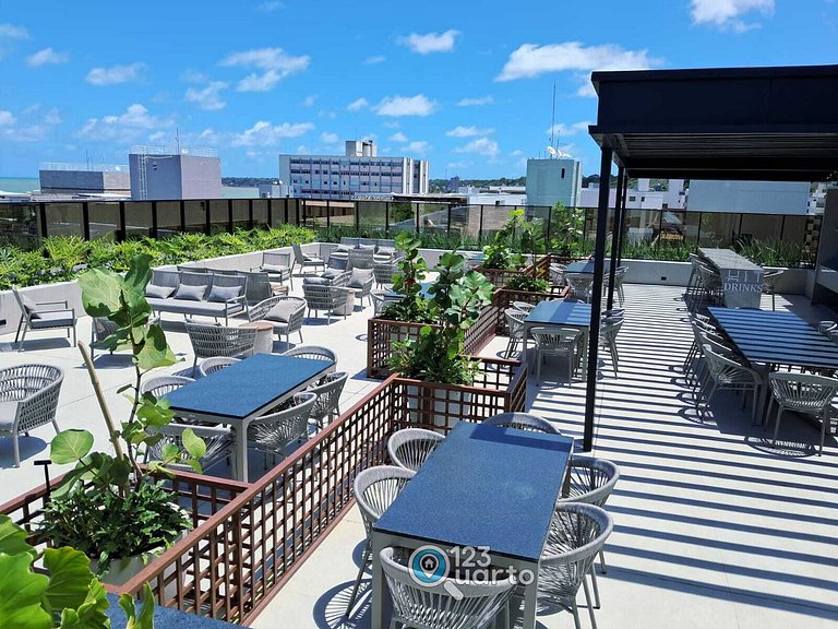 Studio Luxo Com Piscina Na Cobertura #HCB252C