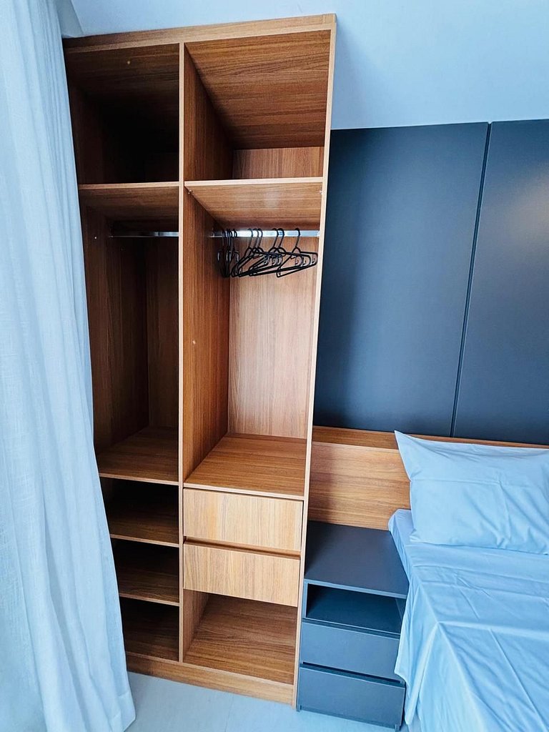 Studio charmoso com vista urbana + mar #SOL1406