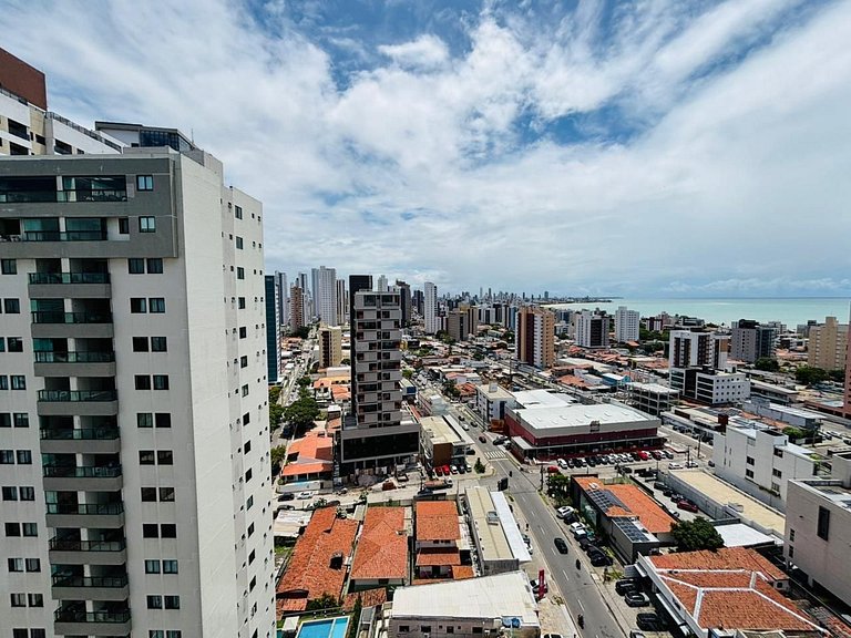 Studio charmoso com vista urbana + mar #SOL1406