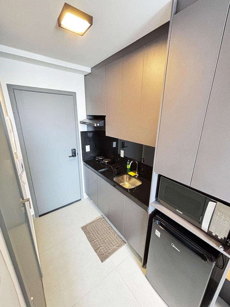 Studio charmoso com vista urbana + mar #SOL1406