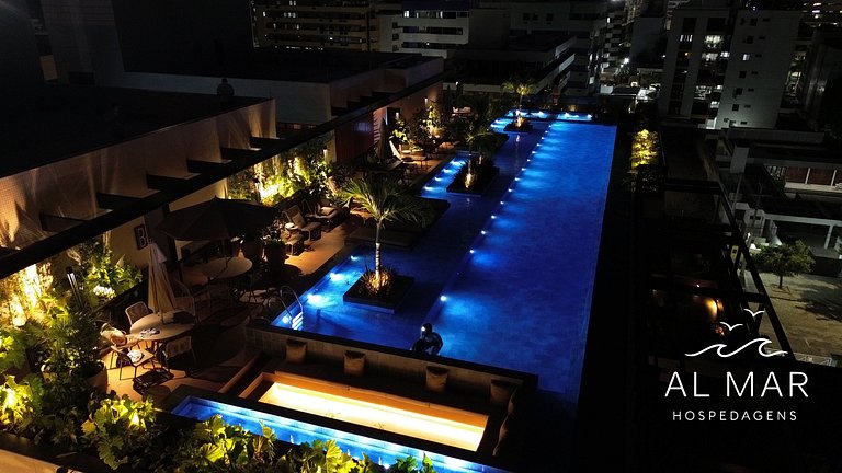 Apto Luxo com Hidro & Piscina no Rooftop #T32C