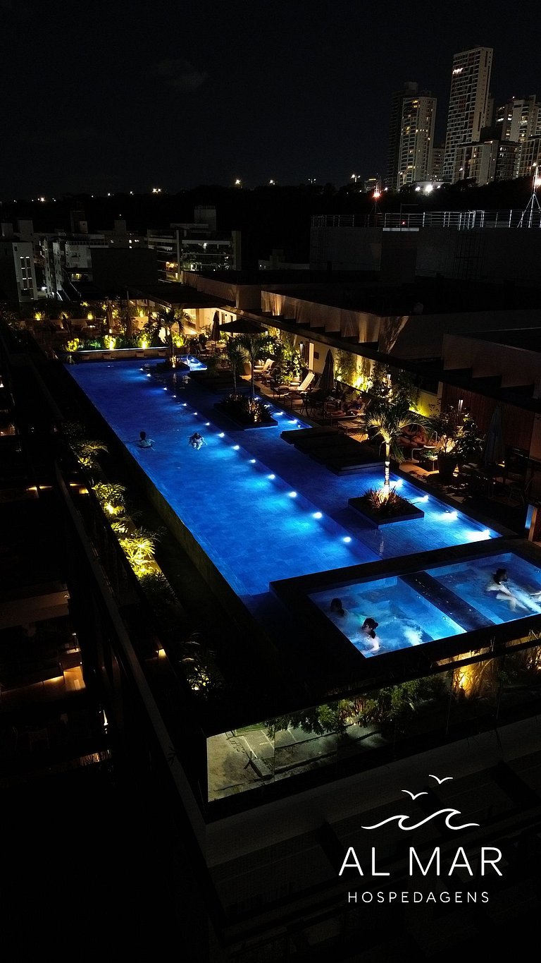 Apto Luxo com Hidro & Piscina no Rooftop #T32C