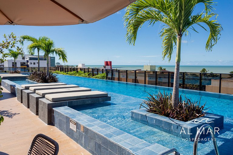 Apto Luxo com Hidro & Piscina no Rooftop #T32C