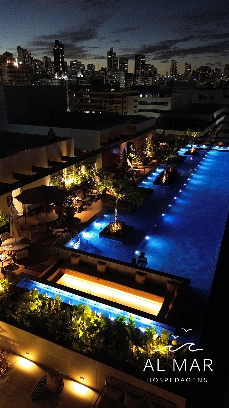 Apto Luxo com Hidro & Piscina no Rooftop #T32C