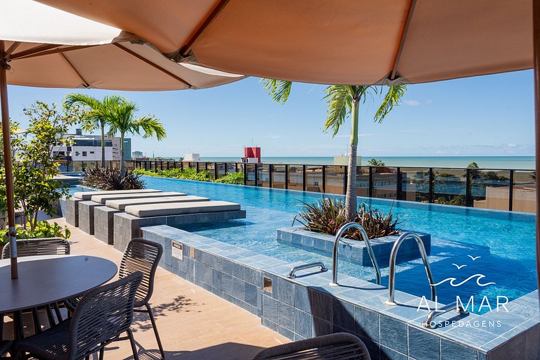 Apto Luxo com Hidro & Piscina no Rooftop #T32C