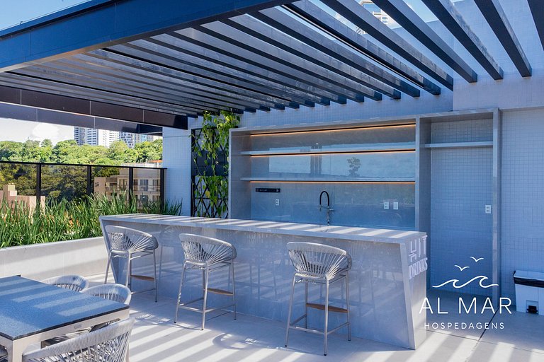 Apto Luxo com Hidro & Piscina no Rooftop #T32C