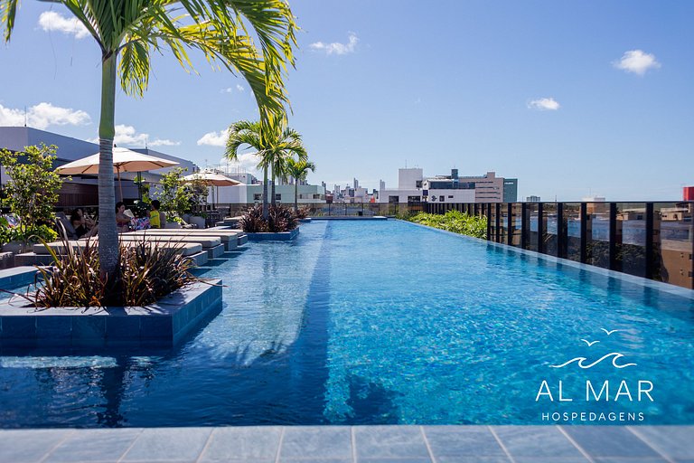 Apto Luxo com Hidro & Piscina no Rooftop #T32C