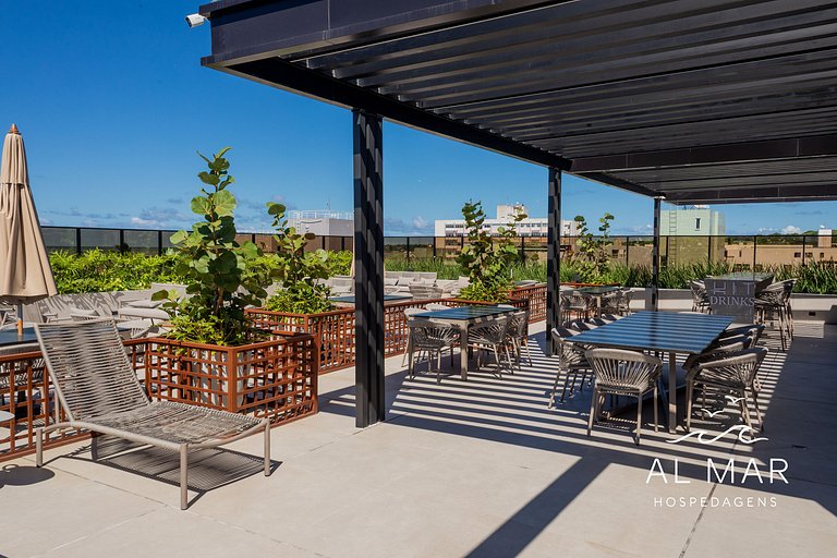 Apto Luxo com Hidro & Piscina no Rooftop #T32C
