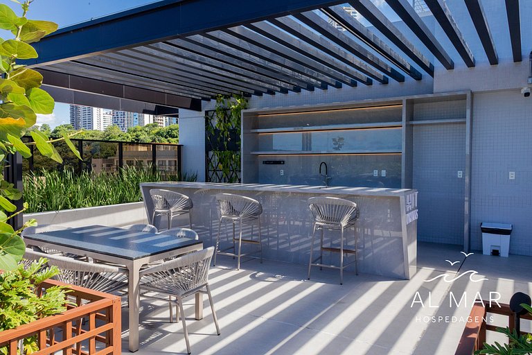 Apto Luxo com Hidro & Piscina no Rooftop #T32C