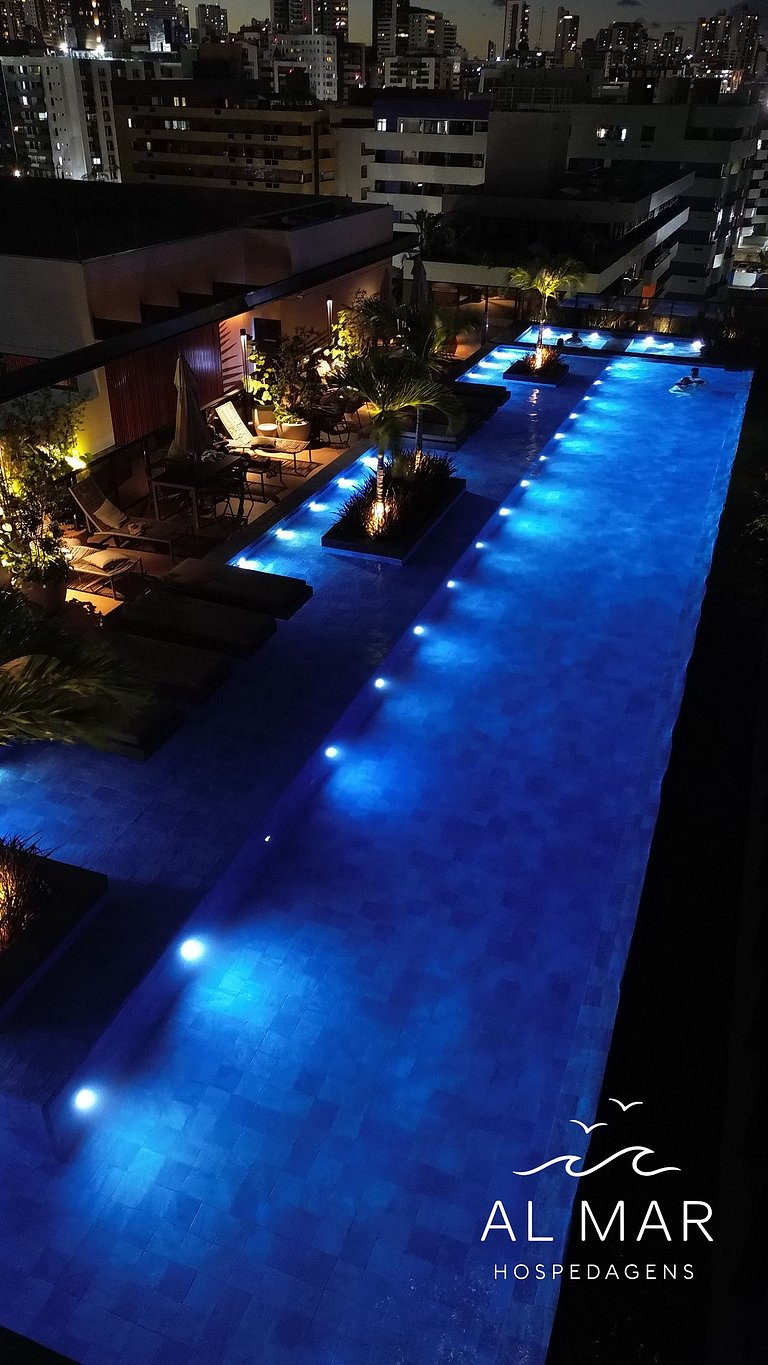 Apto Luxo com Hidro & Piscina no Rooftop #T32C
