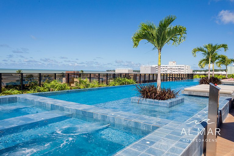 Apto Luxo com Hidro & Piscina no Rooftop #T32C
