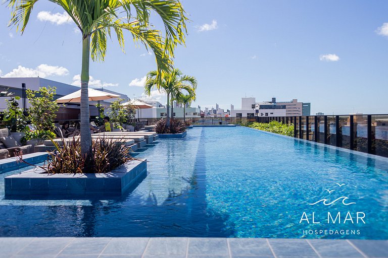 Apto Luxo com Hidro & Piscina no Rooftop #T32C