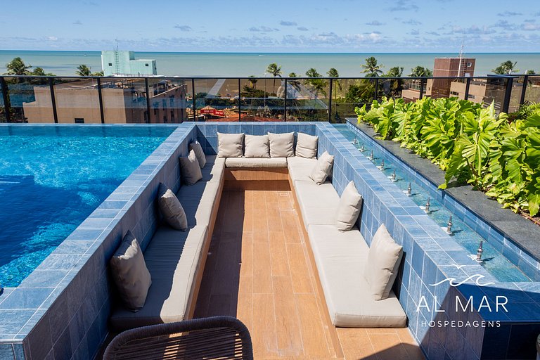 Apto Luxo com Hidro & Piscina no Rooftop #T32C