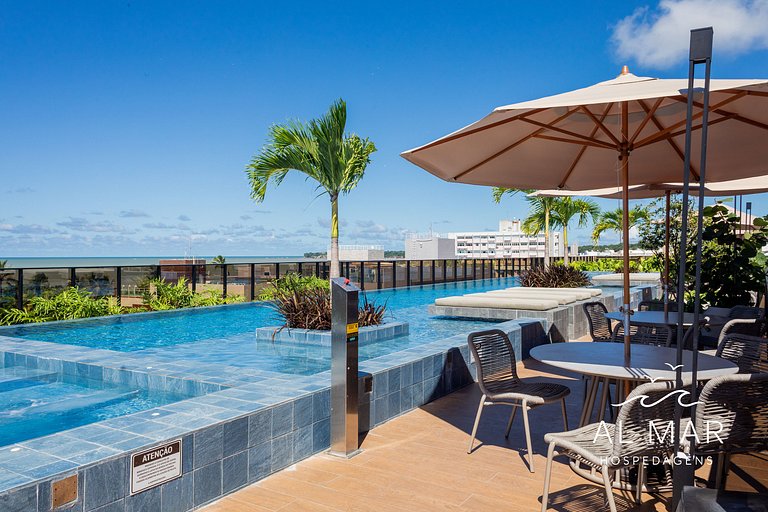 Apto Luxo com Hidro & Piscina no Rooftop #T32C