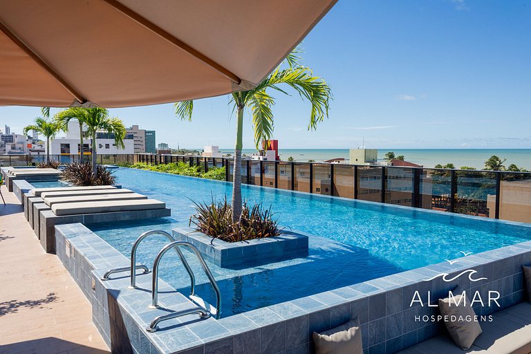 Apto Luxo com Hidro & Piscina no Rooftop #T32C