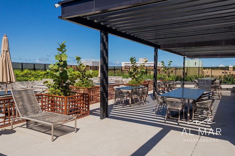 Apto Luxo com Hidro & Piscina no Rooftop #T32C